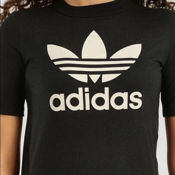 Adidas originals three stripes Cotton short sleeve Logo dress Sz XS - Picture 8 of 14